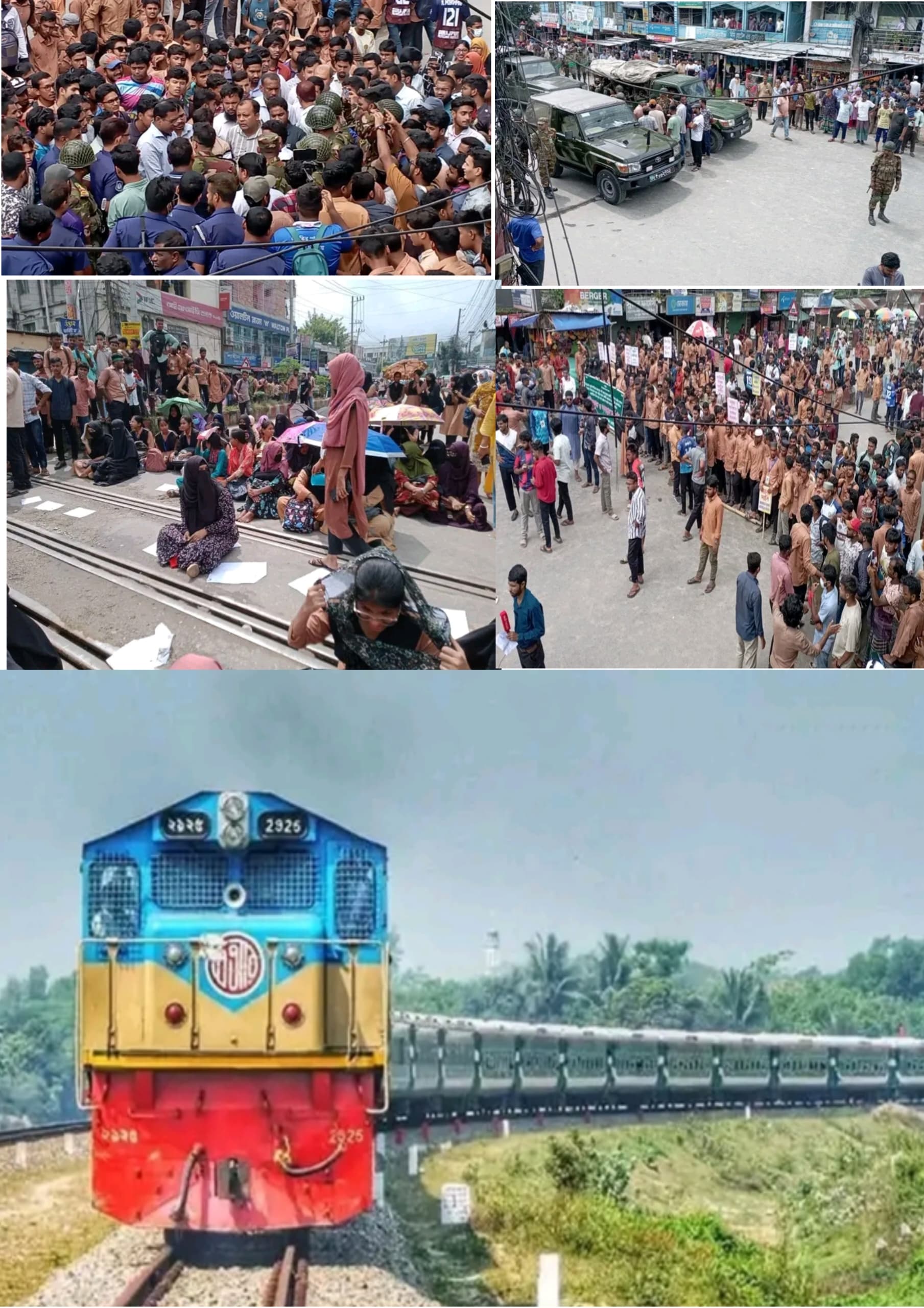 ৭ দফা দাবিতে শিক্ষার্থীদের রেলপথ-সড়ক অবরোধ,